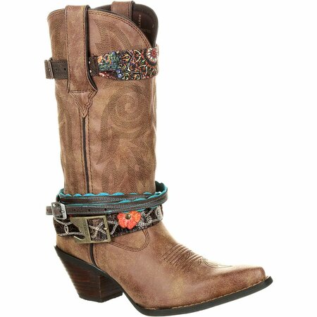 DURANGO Crush by Women's Accessorized Western Boot, BROWN, M, Size 6.5 DCRD145